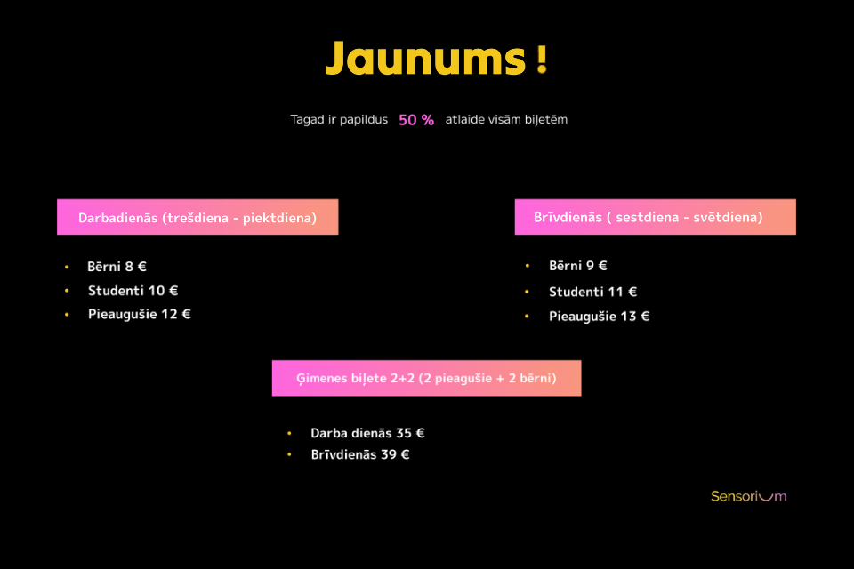 50% DISCOUNT ON ALL TICKETS logo